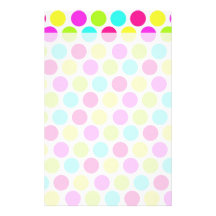 Girly Colourful Polka Dots Pattern for Girls Customised Stationery