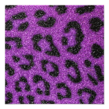 Girly Cute Trendy Purple Glitter Cheetah print Photographic Print
