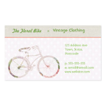 Girly Floral Bike Business Cards
