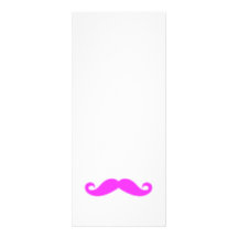Girly Fuchsia Pink Mustache Personalized Announcement
