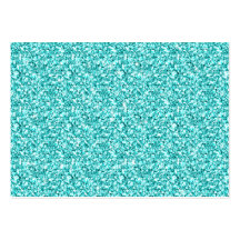 Girly, Fun Aqua Blue Glitter Printed Business Card Template
