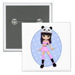 Girly Girl Debbie Party Square Button