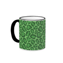Girly Green Leopard Pattern Mug