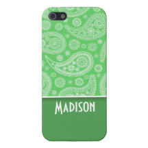 Girly Green Paisley Cover For iPhone 5
