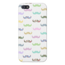 Girly moustache pattern iPhone 5 cases