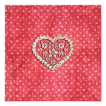 Girly Pink Floral Heart on Polka Dots Photo Art