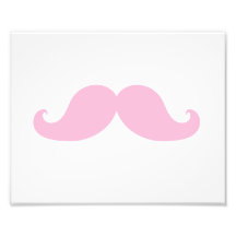 Girly Pink Mustache Photo Print