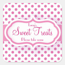 Girly Pink Polka Dot Pattern Cute Stickers