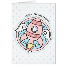 Girly Rocketship Card