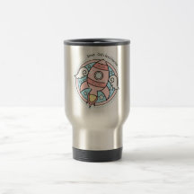Girly Rocketship Coffee Mugs
