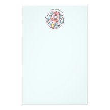 Girly Rocketship Stationery Design