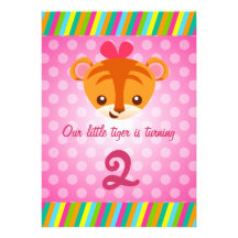 Girly Tiger Invitation