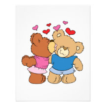 give a smooch kiss valentine teddy bears design custom invitation