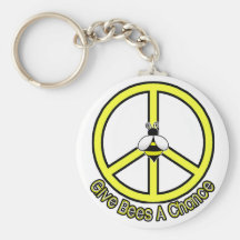 give bees a chance key chain