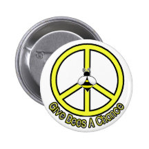 give bees a chance pinback buttons