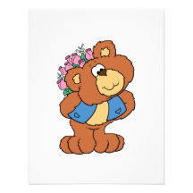 giving flowers valentine romance teddy bear personalised invitation
