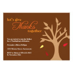 Giving thanks falling leaves tree Thanksgiving Invitations
