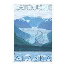 Glacier Scene - Latouche, Alaska Canvas Prints