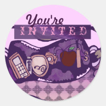 Glam birthday round sticker
