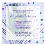 Glam Peacock Feather 40th Birthday Party Purple Invitations