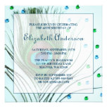 Glam Peacock Feather 40th Birthday Party Teal Invitation