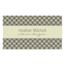 Glamourous Chic Business Card, Ivory and Grey