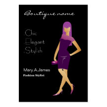 glamourous purple fashion boutique business cards