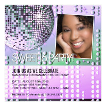 Glamourous Sweet Sixteen Disco Ball Invitation