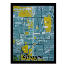 glasgow map postcards