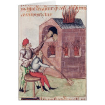 Glass blowers, from 'Tractatus de Herbis' Cards