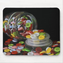 Glass Button Jar Mousemat