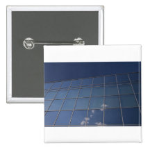 glass facade - corporate building pinback button