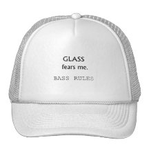 Glass Fears Me, Bass rules! black text Mesh Hats