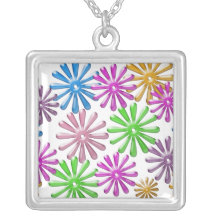 Glass Flowers Necklace