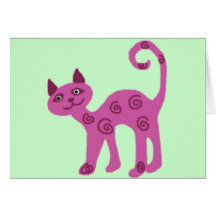 Glass looking kitty cat blank card
