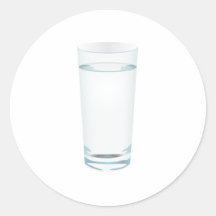 Glass of Water Round Sticker