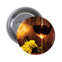 Glass of Wine & Green Grapes in Candlelight Pins