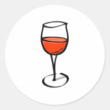Glass of Wine Round Sticker