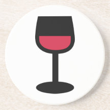 Glass red wine drink coasters