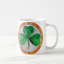 Glass Shamrock Coffee Mug