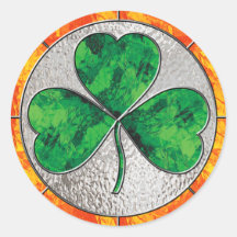 Glass Shamrock Stickers