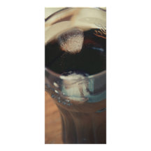 Glass with ice cubes customised rack card