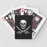 Glassy Pirate Skull & Sword Crossbones Deck Of Cards