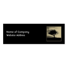 Glastonbury Hawthorn. Tree on Hill. Sepia Colour. Business Cards