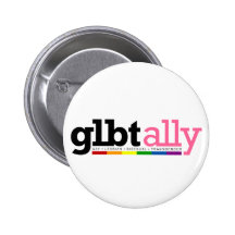 GLBT Ally White Button