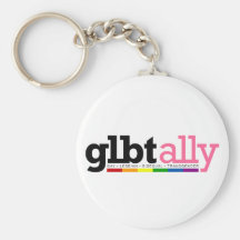 GLBT Ally White Keychain