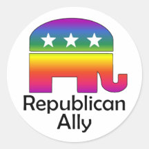 GLBT Republican Ally (2) Round Stickers