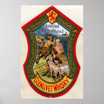 Glenlivet Whisky label,1897 Posters