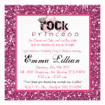 gliter punk rock princess birthday party Invite