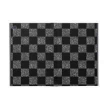 Glitter black glitter checkered pattern iPad mini cover